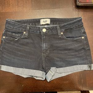 Dark Wash PAIGE denim shorts